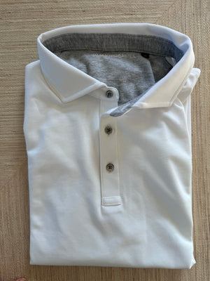 Polos with woven accenting