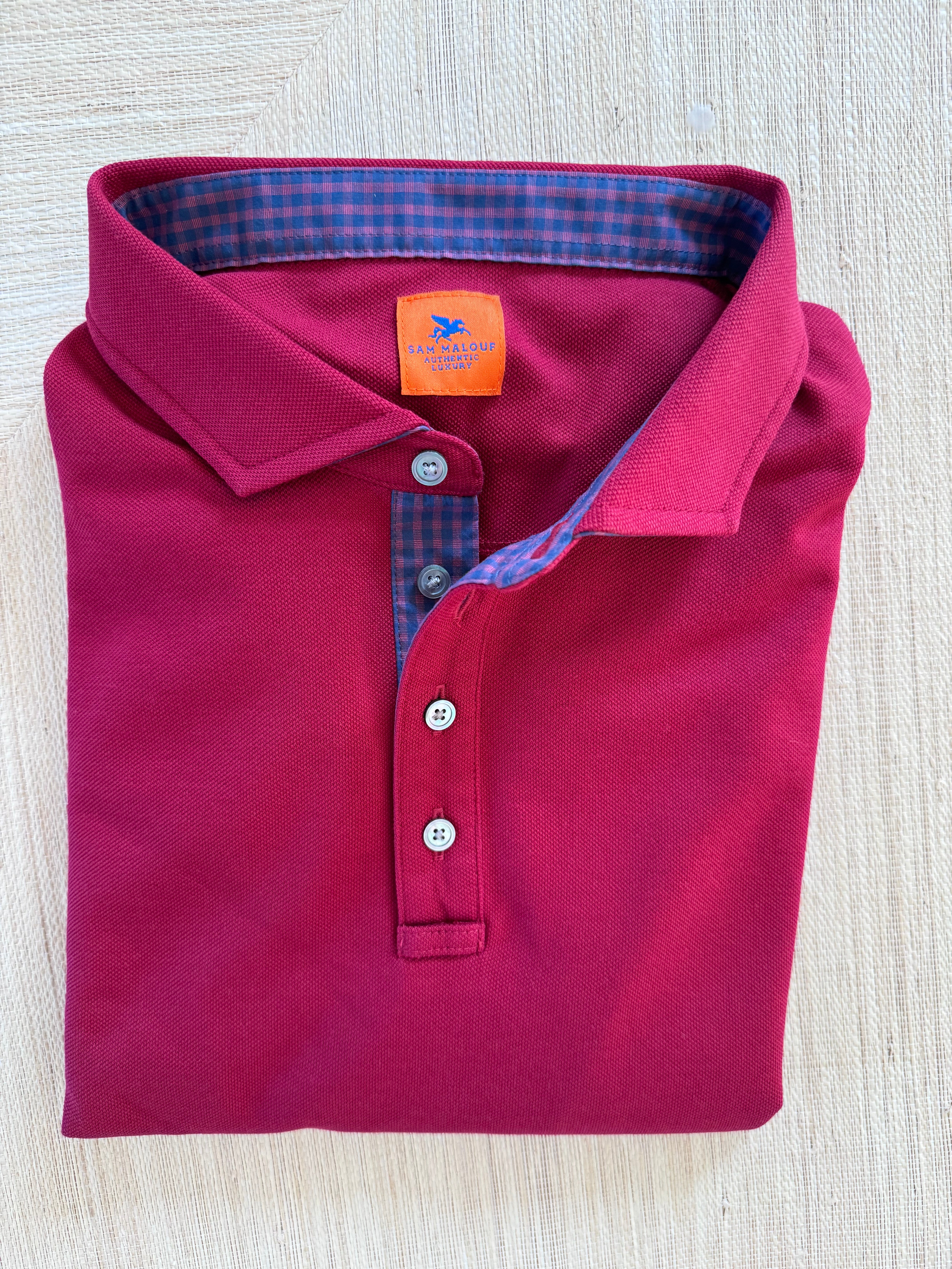 Polos with woven accenting