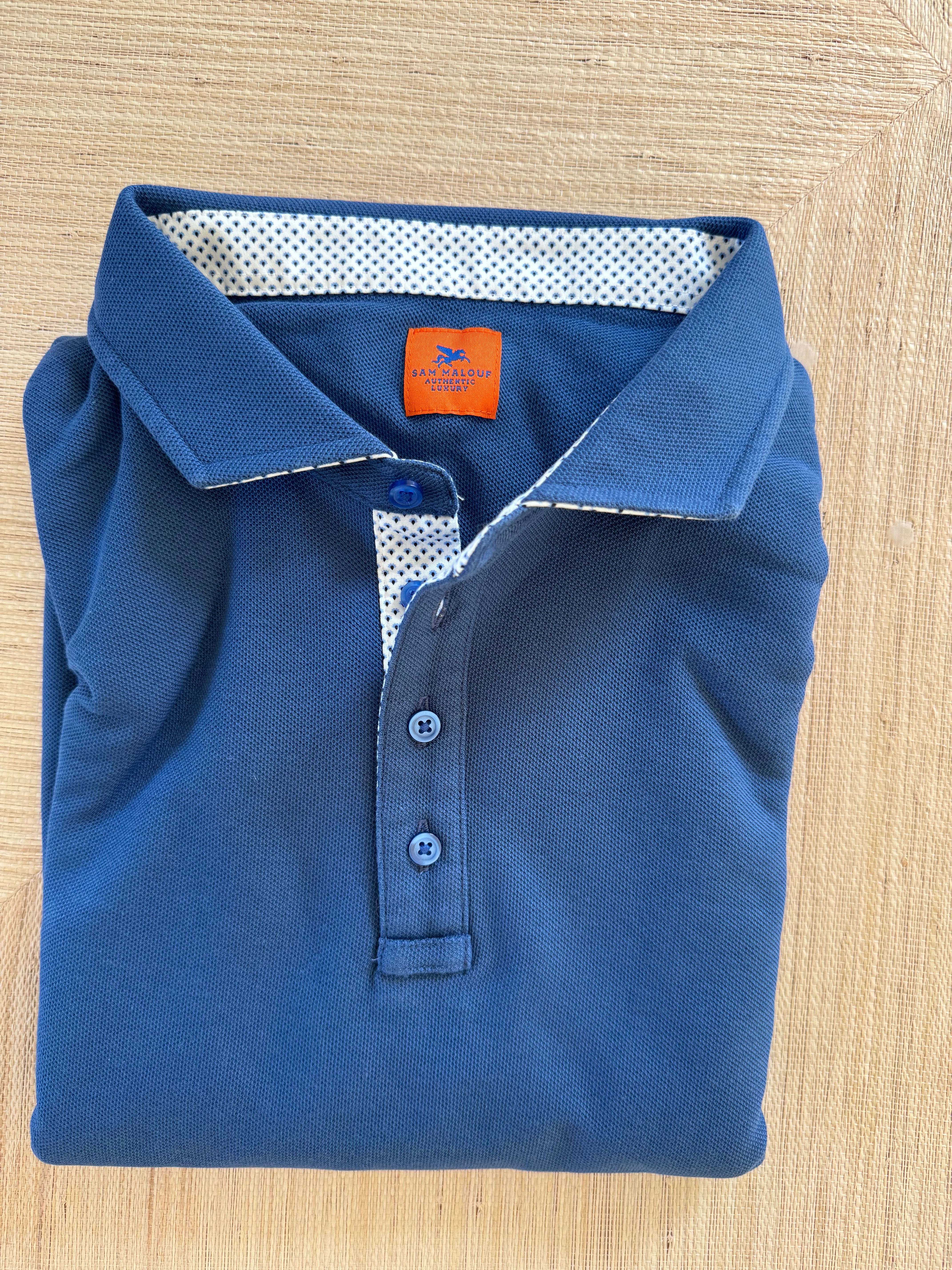Polos with woven accenting