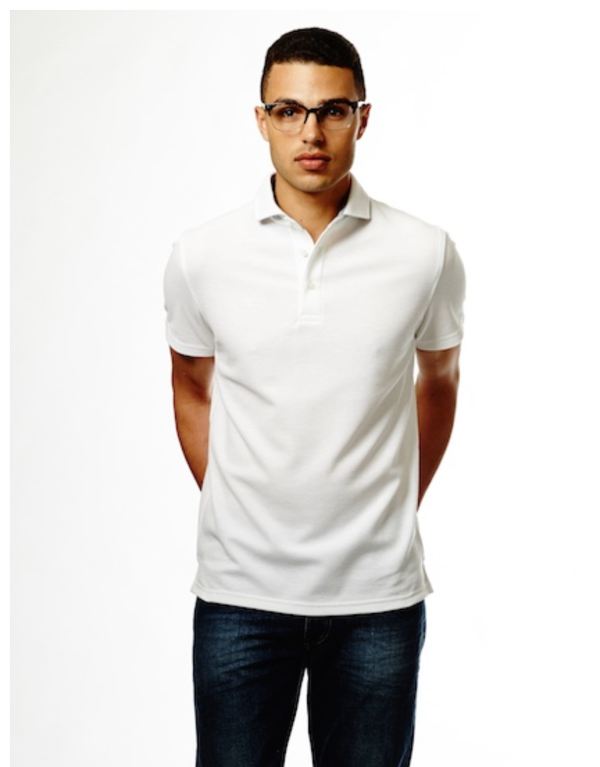 Polos with woven accenting