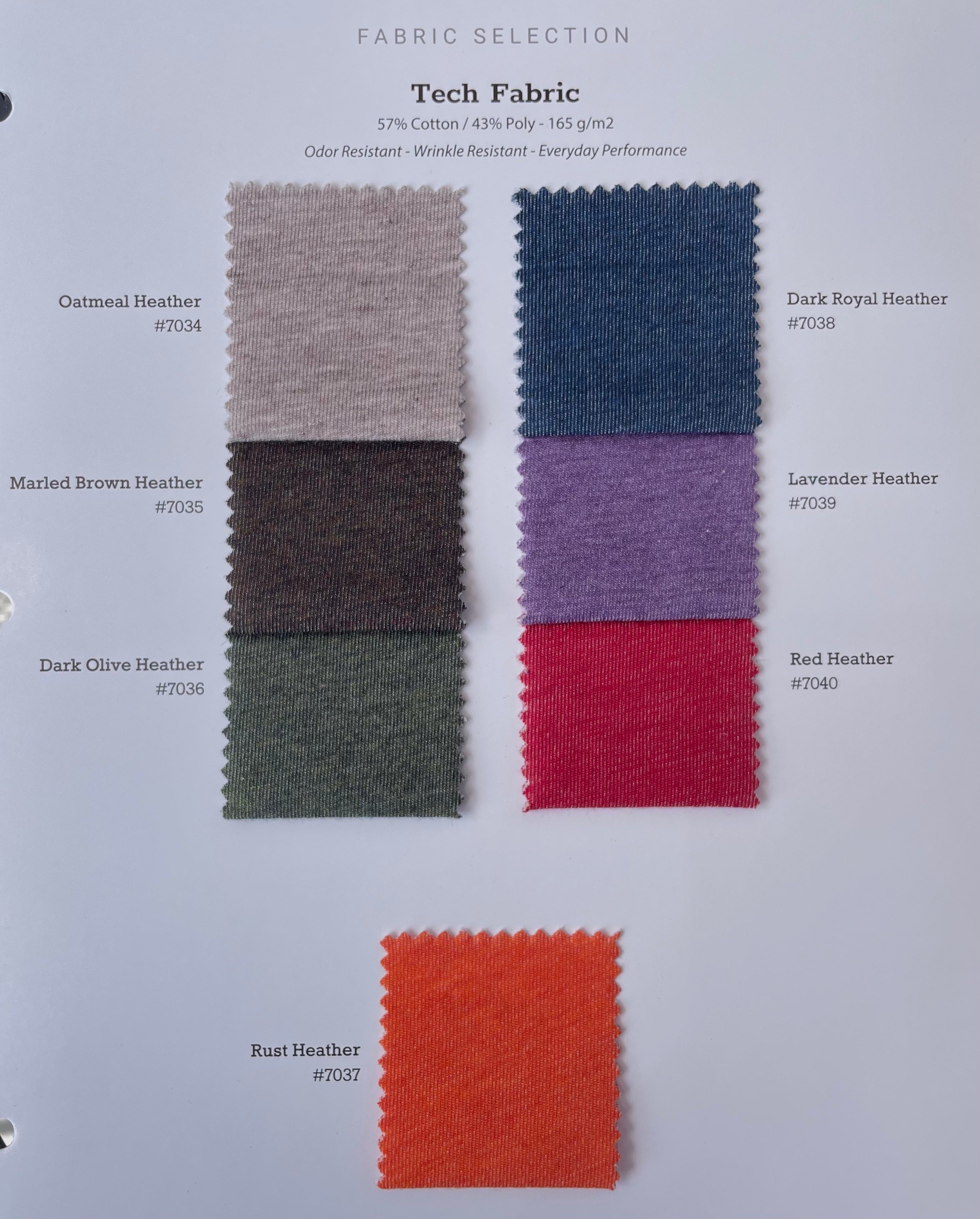 Fall 2021 Tech Fabric Swatches